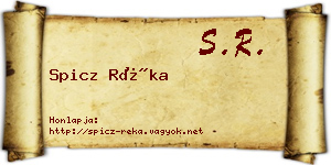 Spicz Réka névjegykártya